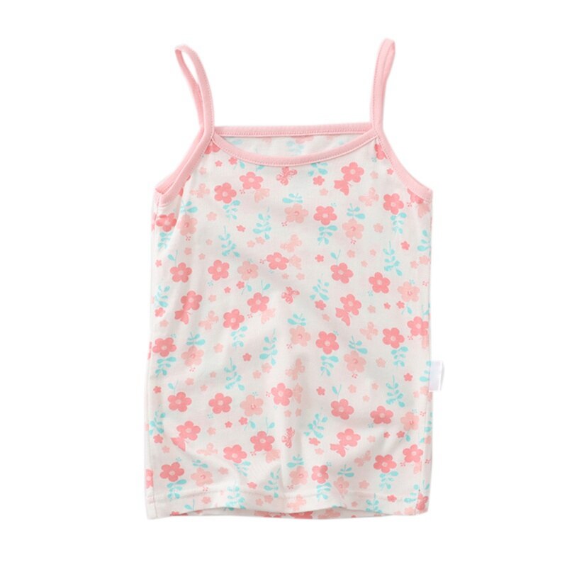 Summer baby girls sleeveless tanks vests kids cotton lace floral clothes baby girls children's clothing topsNew: B / 8