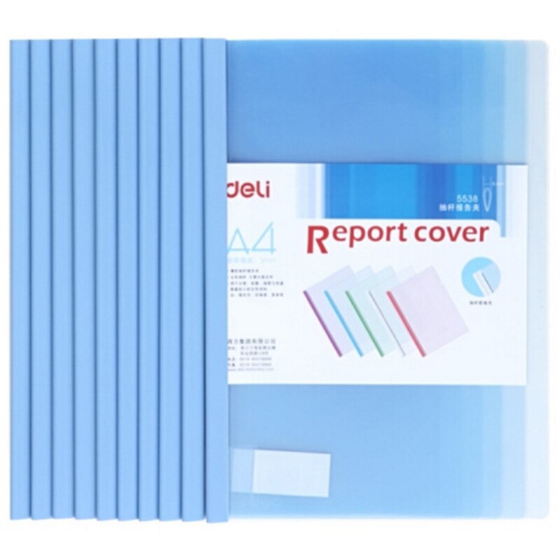 Deli 10pcs/set report cover opaque document clamp Triangle match the transparent sheet colorful light and flexible cover clamps