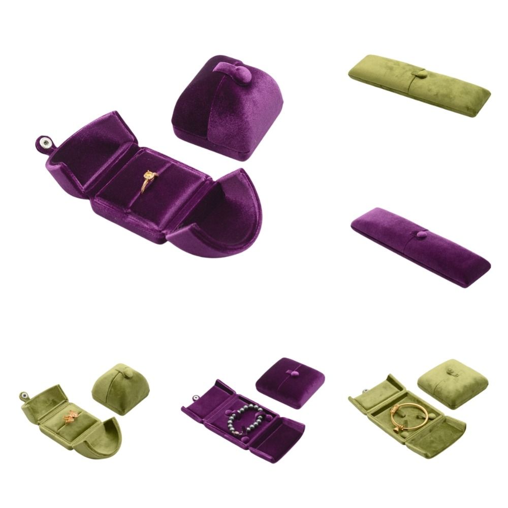 Einfarbig Samt Schmuck Kasten Jahrgang Luxus Halskette Armbinde fallen Organizer Doppel Tür Ringe Träger Kasten Schmuck Lagerung
