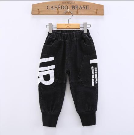 Pojat casual pants mustat värit lasten urheiluhousut haaremihousut lasten puuvillahousut