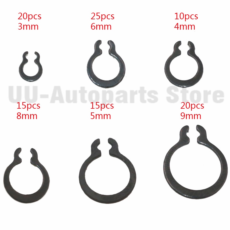 300pcs/set Snap Ring C-Clip Assortment Metal Circlip Car Kit Set 18 Sizes Retaining Ring With Box