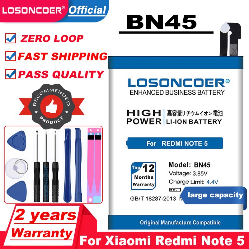 Bn40 bn42 bn43 bn44 bn45 bn46 bn47 bn48 bn51 bateria para xiaomi redmi 4 pro bateria 3g ram 5 plus note 4x, para redmi 4 note 5 6 8: BN45 Redmi Note 5