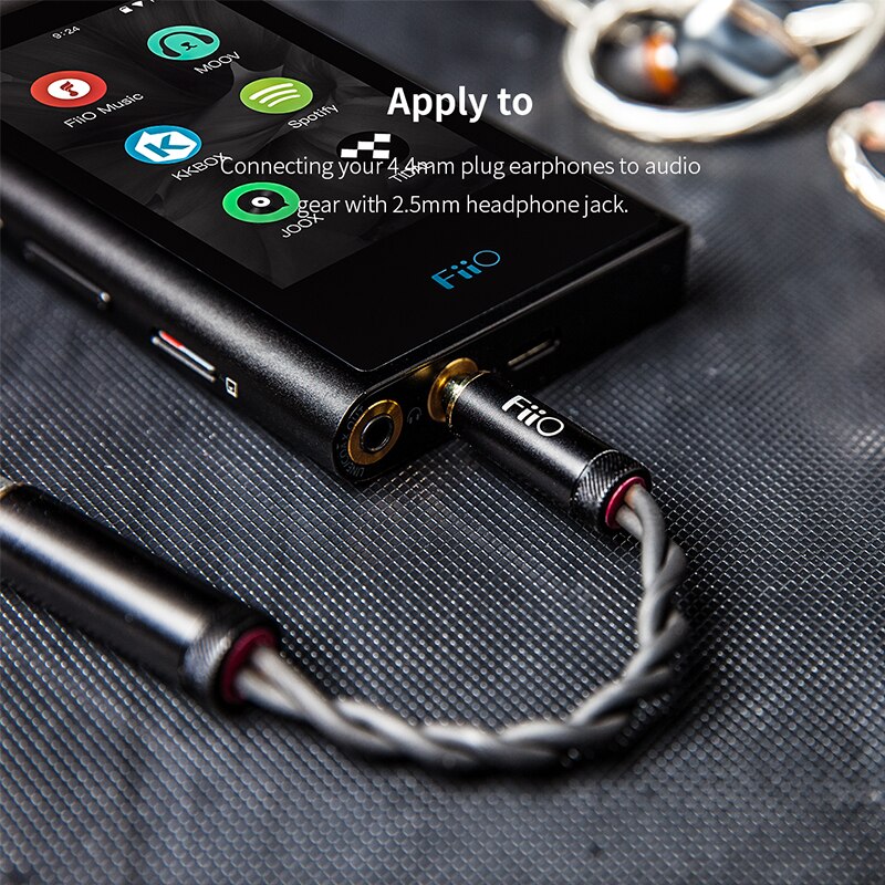 Dla FIIO gracz Q5 M9 X7II Fiio LB-4.4M (LB 4.4M) 4.4mm żeńskie robić 2.5mm męskie zbalansowane adapter podłączanie 4.4mm wtyczki słuchawki