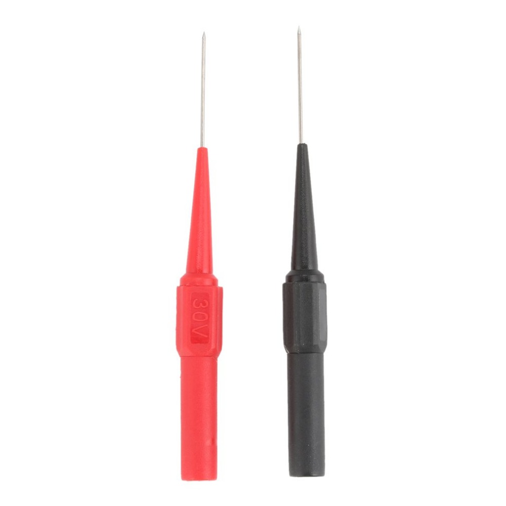 2 stuks 4mm Jack Koper Test Lead Probe Rvs Test Naald Multimeter Gereedschap Zwart/Rood Voor Banaan plug