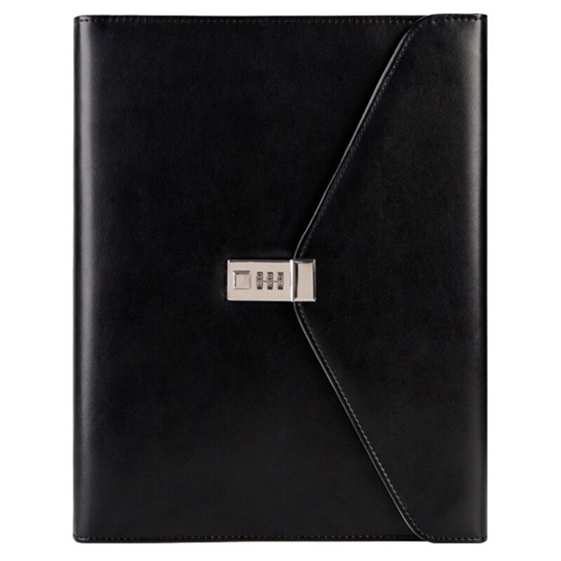 Binder  a4 dossiermap met slot business manager wachtwoord aktetas archiefkast houder manager wachtwoord aktetas tas: Zwart
