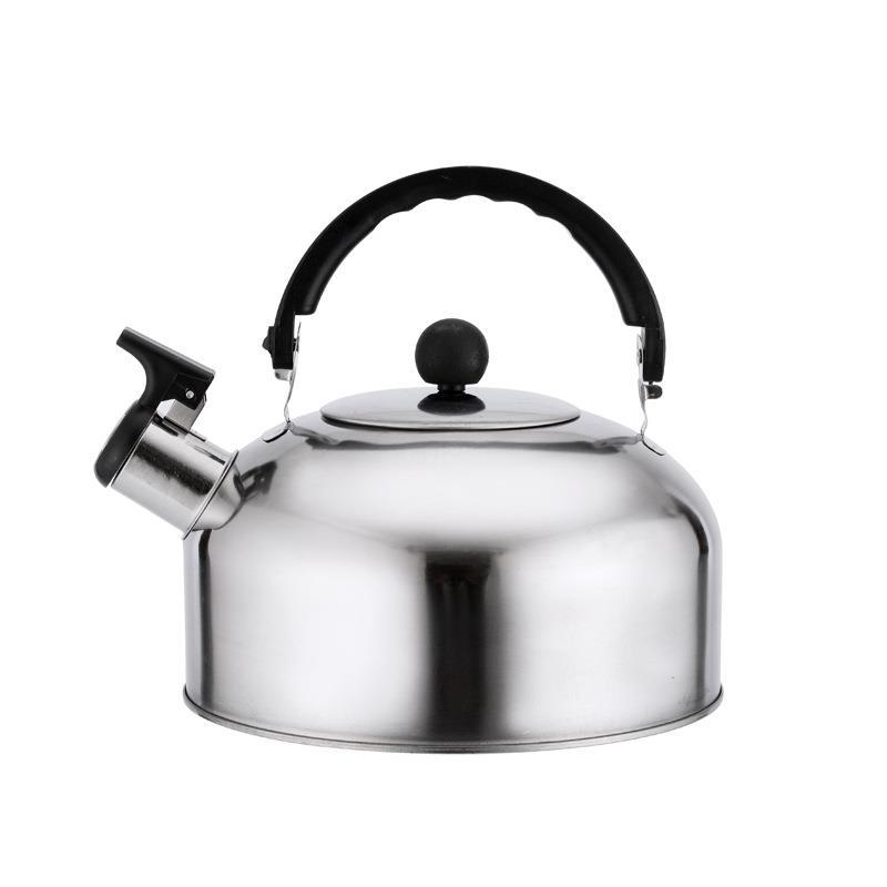 Thick Stainless Steel Induction Cooker Special Flat Bottom Sounding Kettle Hemisphere Type Whistling Kettle Camping Tea Kettle