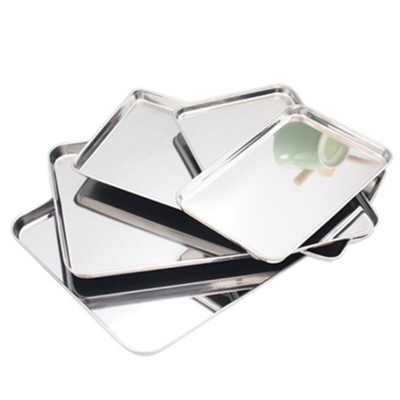 Stainless Steel Steamed Sausage Dish Rectangle Fruit Plate Restaurant Hotel Bread Loaf Pans Cake Baking Pastry Tray