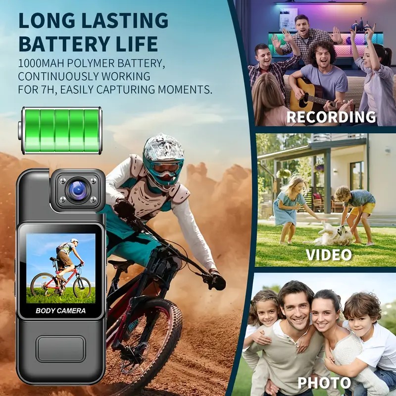 Bærbar digital videooptager mini-videokameraer type-c opladningskamera med 1080p hd-skærme til udendørssport
