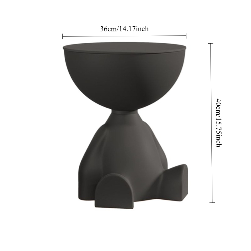 Sidebord fladt hoved sengebord husholdningssofa side rack soveværelse balkon flytbart minibord lille lejlighed tebord: Sort