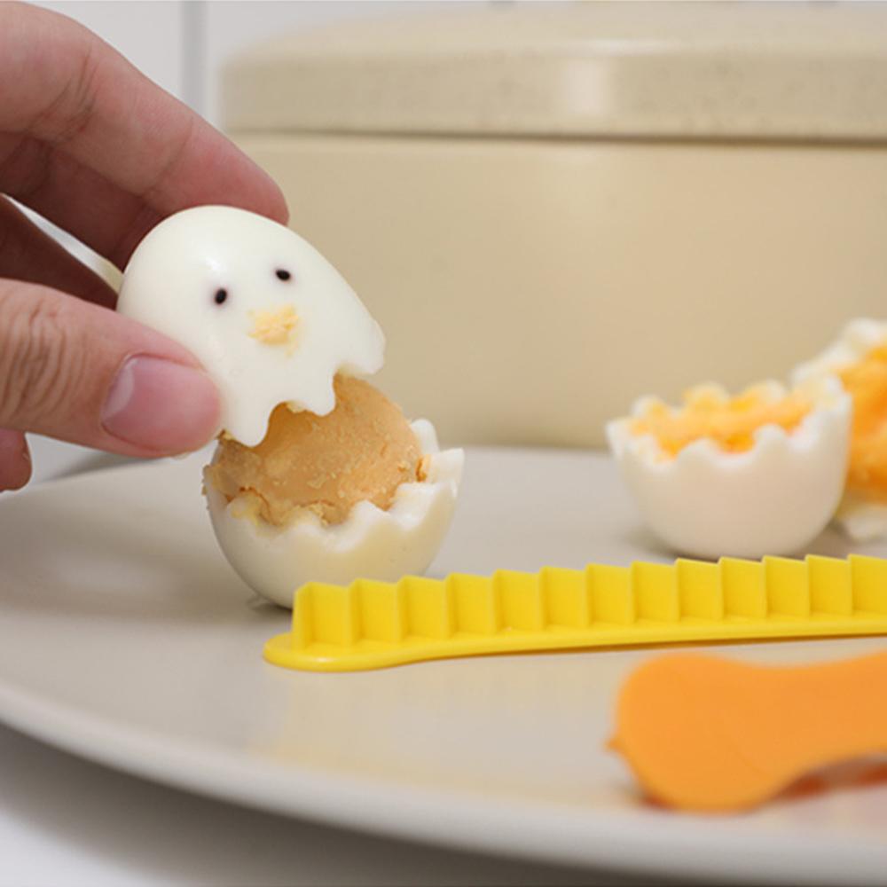 2 Pcs Fancy Cut Eggs Cooked Eggs Cutter Household Boiled Eggs Tools Bento cut flower shaper Kitchen accessories