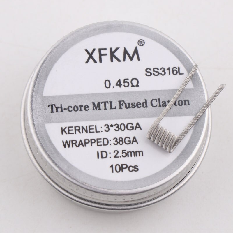 XFKM nuove bobine prefabbricate Superfine MTL fai-da-te Ni80/A1/SS316L clapton fuso premade per atomizzatori manta mtl RTA: Mtl-3-30-38-316