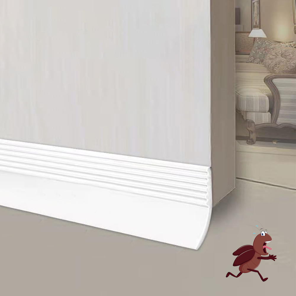 Joint d'étanchéité du bas de porte, bande flexible de réduction du bruit du vent: Style C White