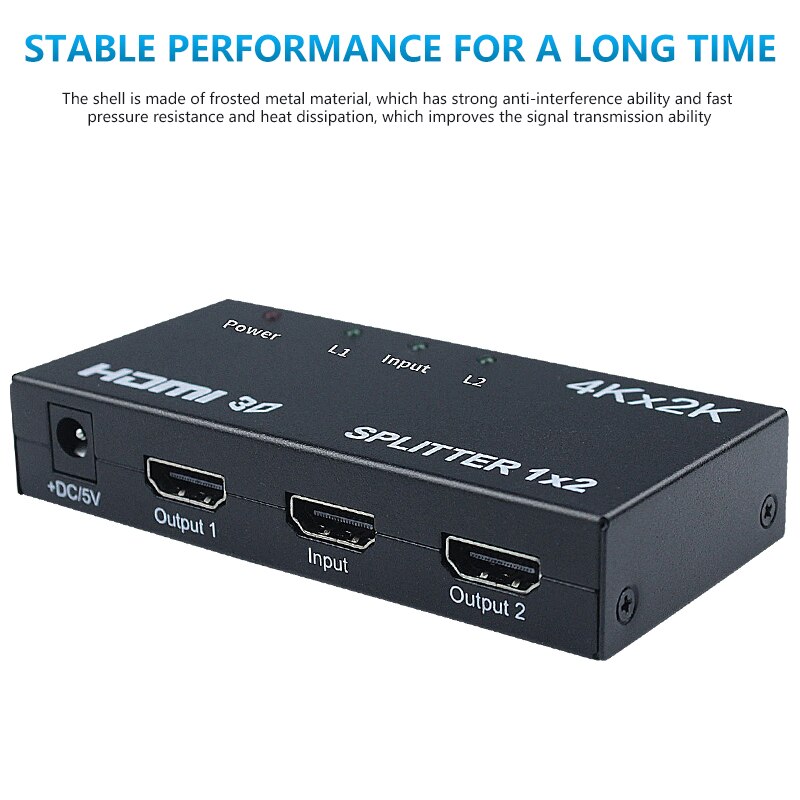 Hdmi Splitter 1 Split 2 Screen 4K Hd 3D Projector Video Computer Gastheer Display Split Screen 1 In 2 out