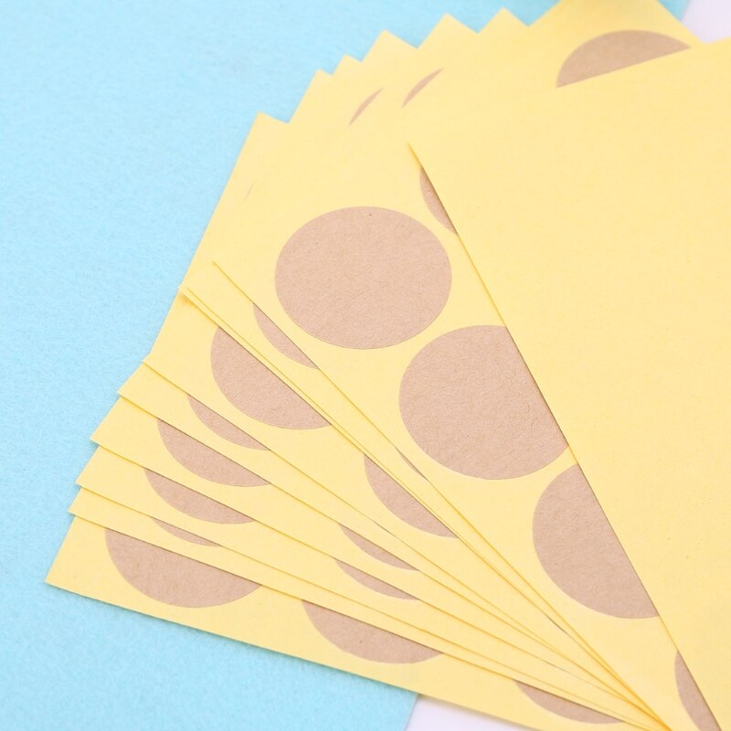 YYSD 120Pcs Blank Round Craft Packaging Seals Kraft Sealing Sticker Label Paper DIY