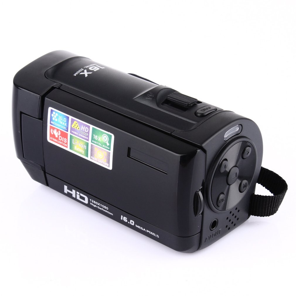HD 1080P Digital Camera HDV Video Camera Camcorder 16MP 16x Zoom COMS Sensor 270 Degree 2.7 inch TFT LCD Screen