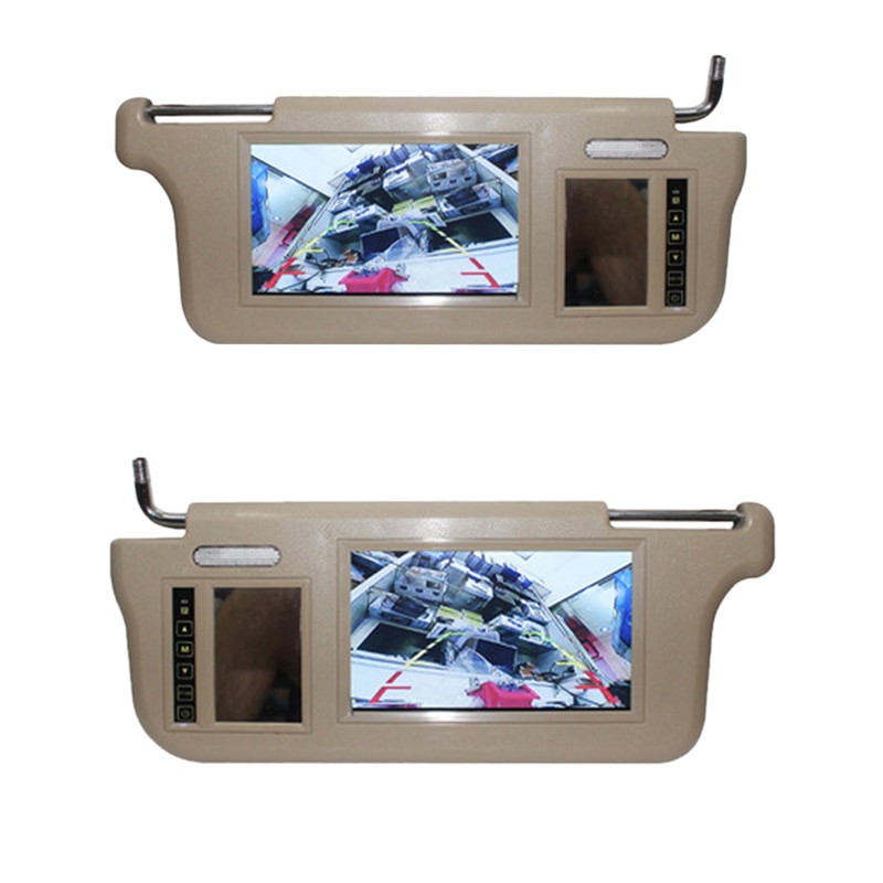 7 Inch Car Sun Visor Mirror Sn LCD Monitor DC 12V Beige Interior Mirror Sn for AV1 AV2 Player Camera
