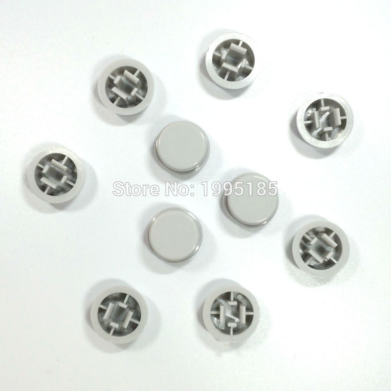 30 stks Grijs Ronde Tactiele Knop Caps Voor 12*12*7.3mm Tact Schakelaars Plastic Swirch Key Cap grijs Kleur