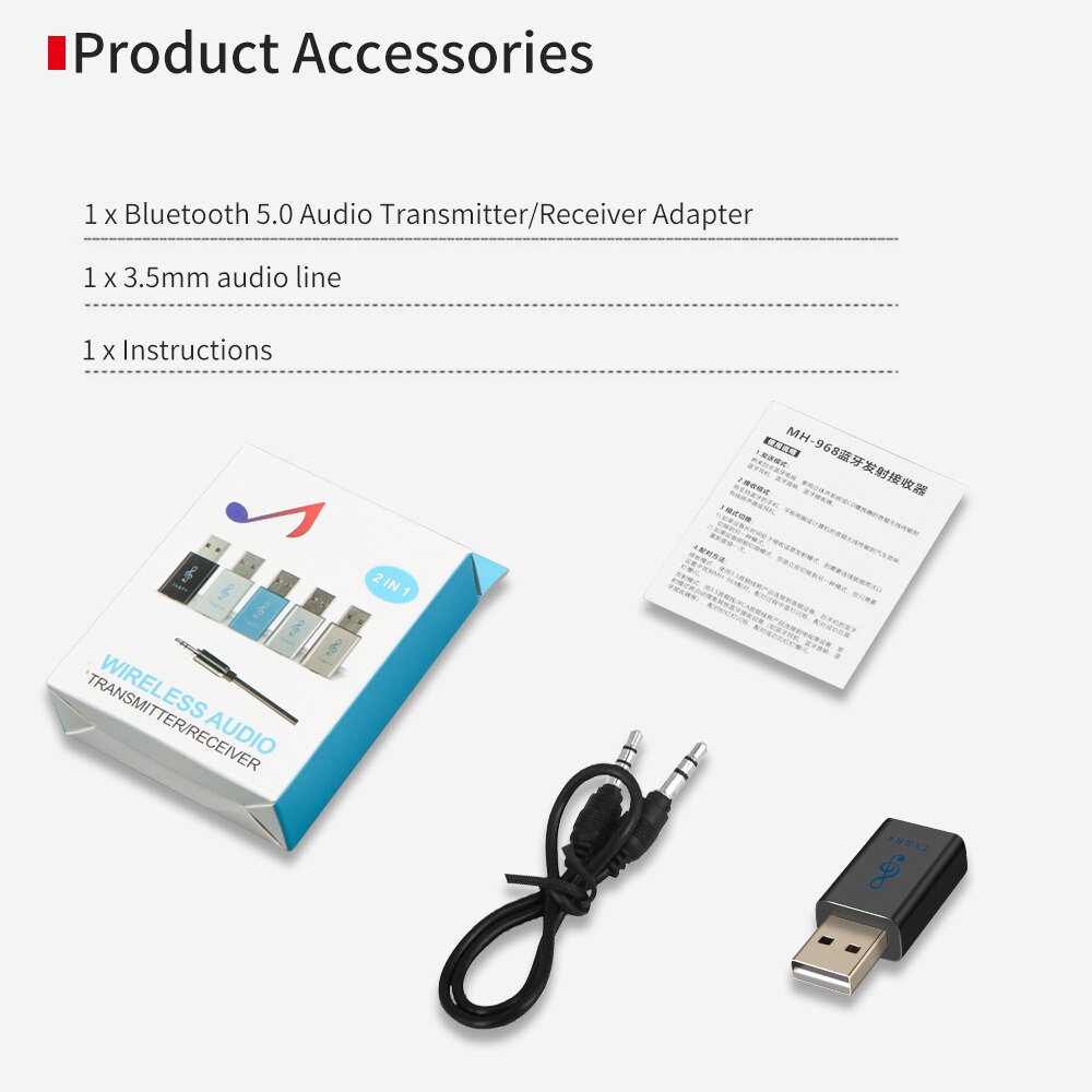 USB Bluetooth Sender Empfänger 2 IN 1 Mini Bluetooth 5,0 Wireless 3,5mm AUX Stereo Audio Adapter Für TV PC auto Musik