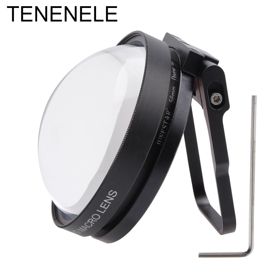 TENENELE Action Camera Filters Set 24X Macro Lens+Diving Red Filter+Adapter Ring on Waterproof Housing For GoPro Hero 5/6/7