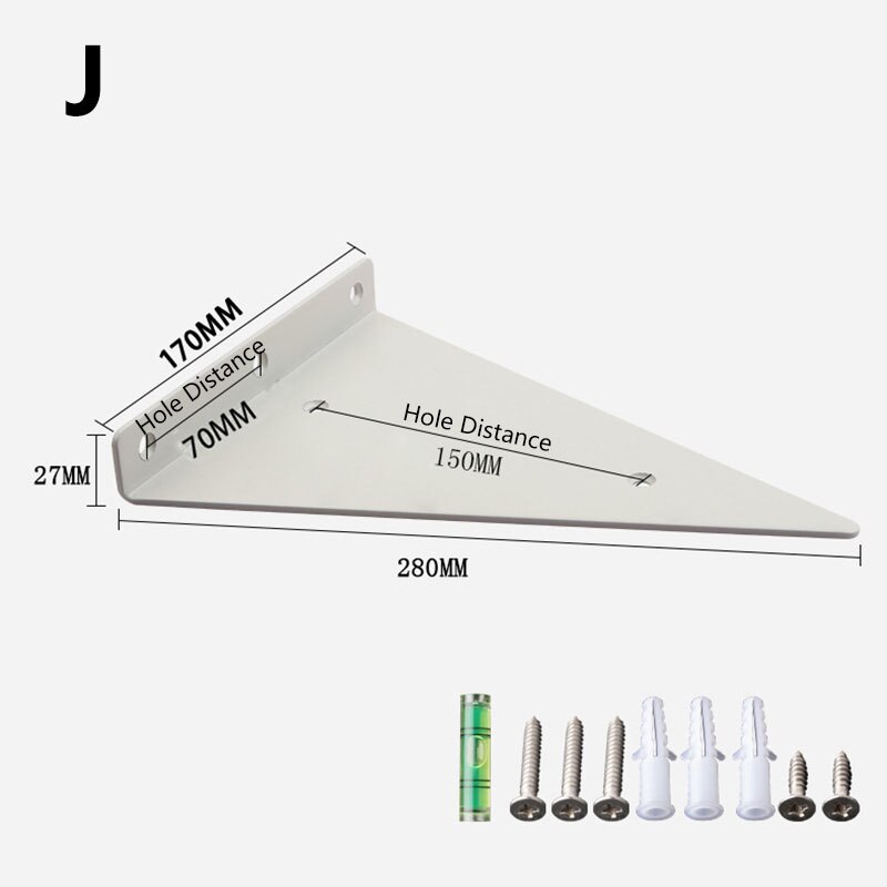 Triangle Invisible Bracket Support Wall Shelves Mount Tripod Partition Right Angle Fixed Bear Shelf Hardware Fit Furniture Mount: J