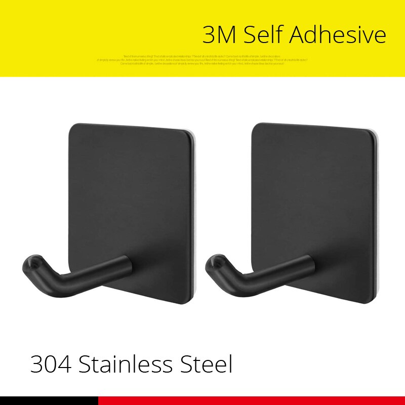 3M Sticker Adhesive Stainless Steel Wall Mount Holder Hook 1pc Door Clothes Coat Hat Hanger Hanger Towel Clothes Robe Rack