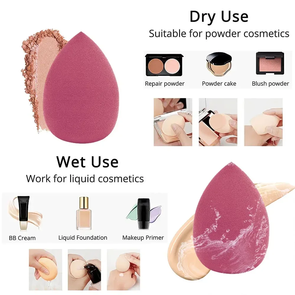 4/8 Uds esponja de maquillaje juego de licuadora huevo de belleza esponja cosmética esponjas de base suave esponja de polvo mujeres maquillaje herramientas de belleza