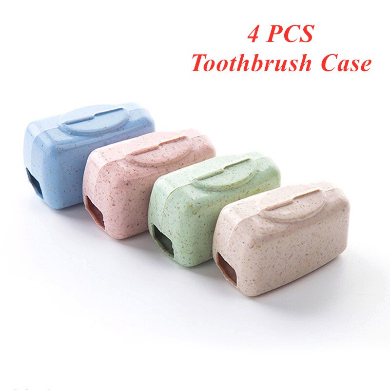 Eco-Friendly colourful Bamboo Toothbrush Rainbow portable Bamboo Toothbrush Oral Care Soft Bristle toothbrush: 4 Pcs Case