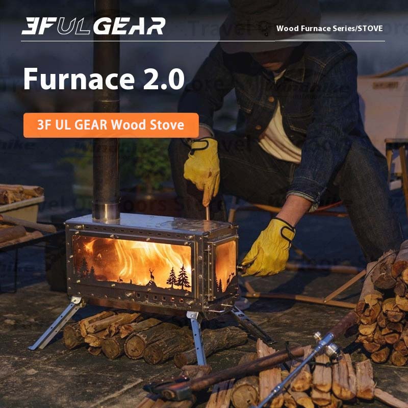 3F UL Gear Fire Houtkachel Pelletkachel Ovenbrander Kerst Open haard Trip Kamp In hoogte verstelbaar Opvouwbaar roestvrij staal