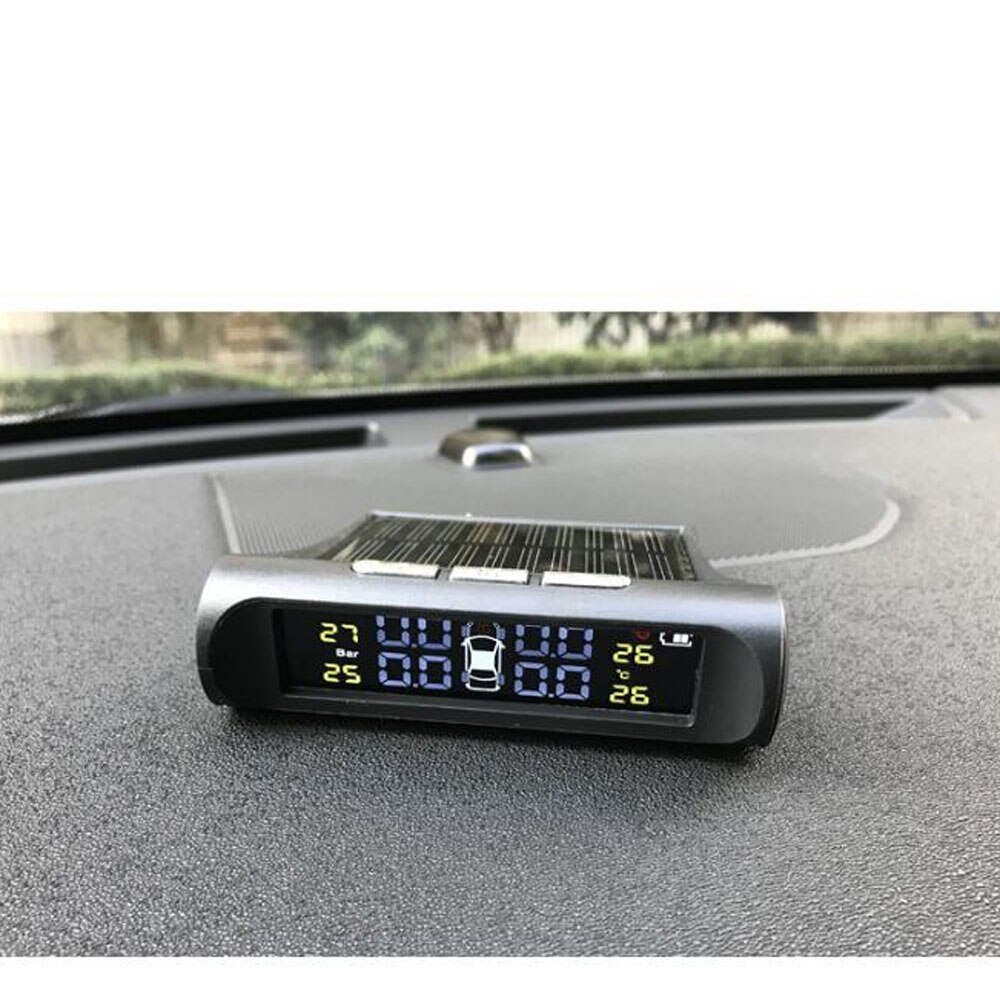 Smart Internal Car TPMS Tyre Pressure Monitoring System Solar Power Digital LCD Display Auto Security External