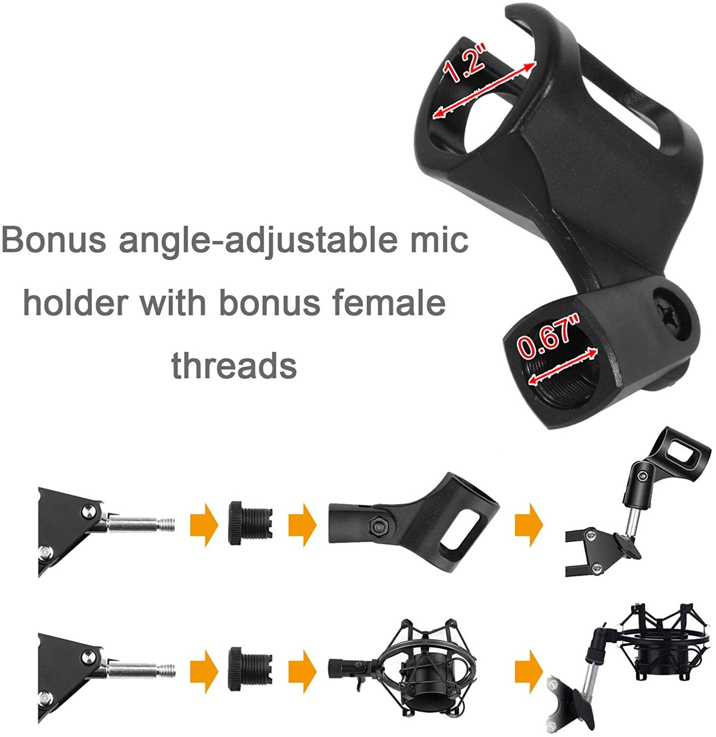 Condenser Microphone BM-800 Set with Adjustable Recording Microphone Suspension Scissor Arm Stand with Shock Mount and Mounting