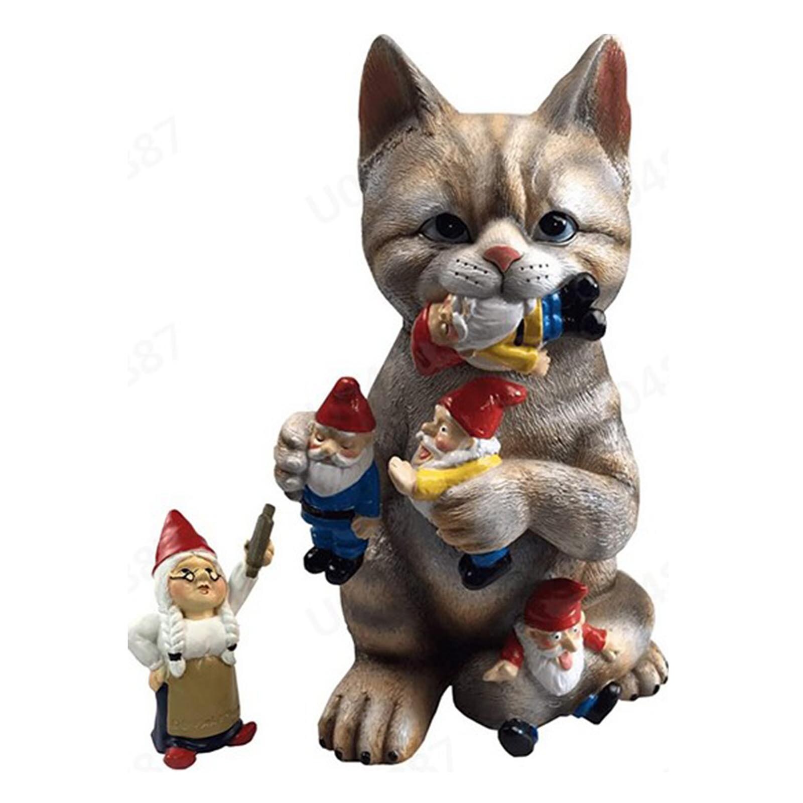 Fairy Garden Tiny Cats Statue Garden Courtyard Ornaments Fairys Resin Micro Landscape Outdoor Miniature Resin Figurines Ornament: Default Title