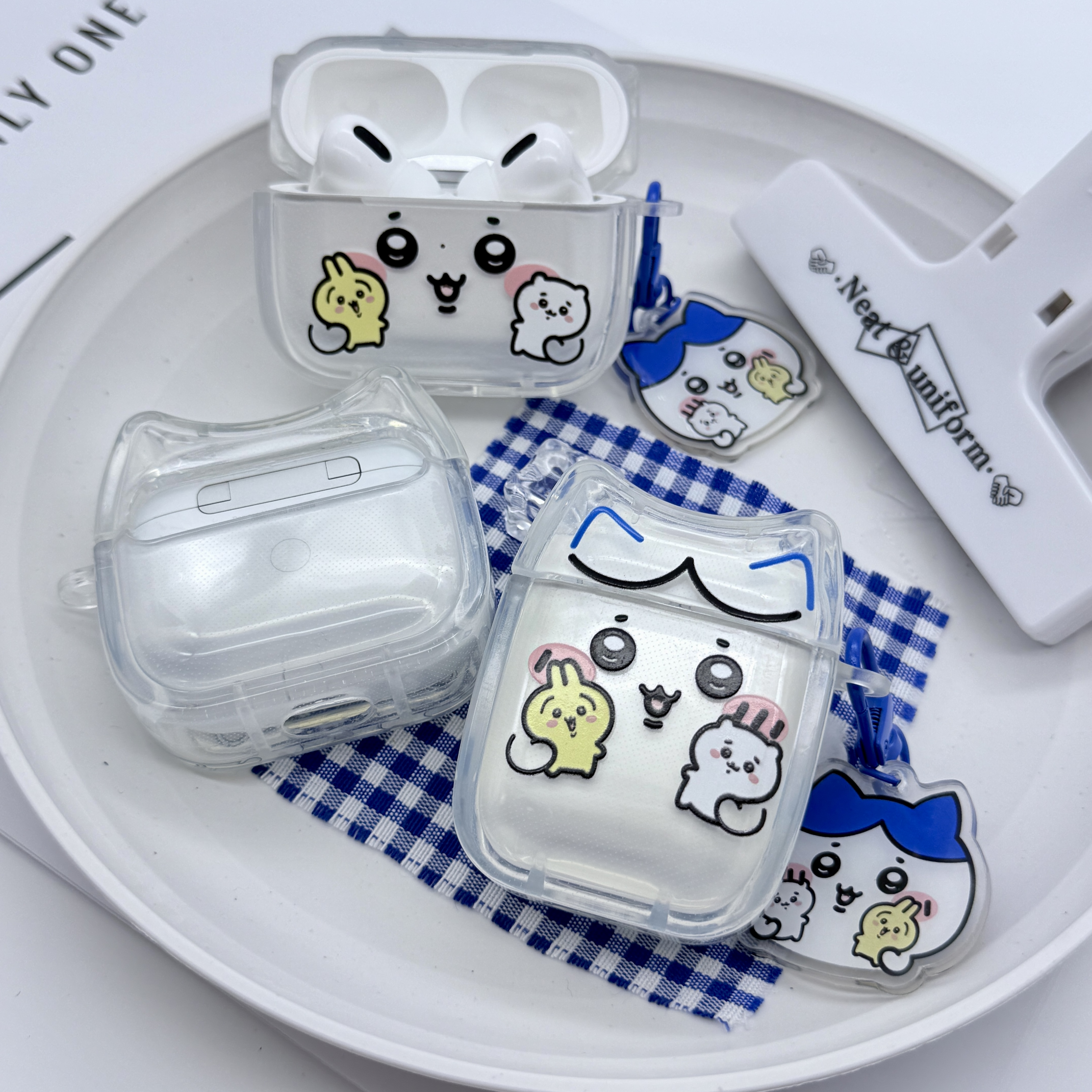 Style Cat Ears Comfortable Cartoon Chiikawa Transparent Efficient Protective Case For Airpods 4,1,2,3,Pro,Pro 2 Anti