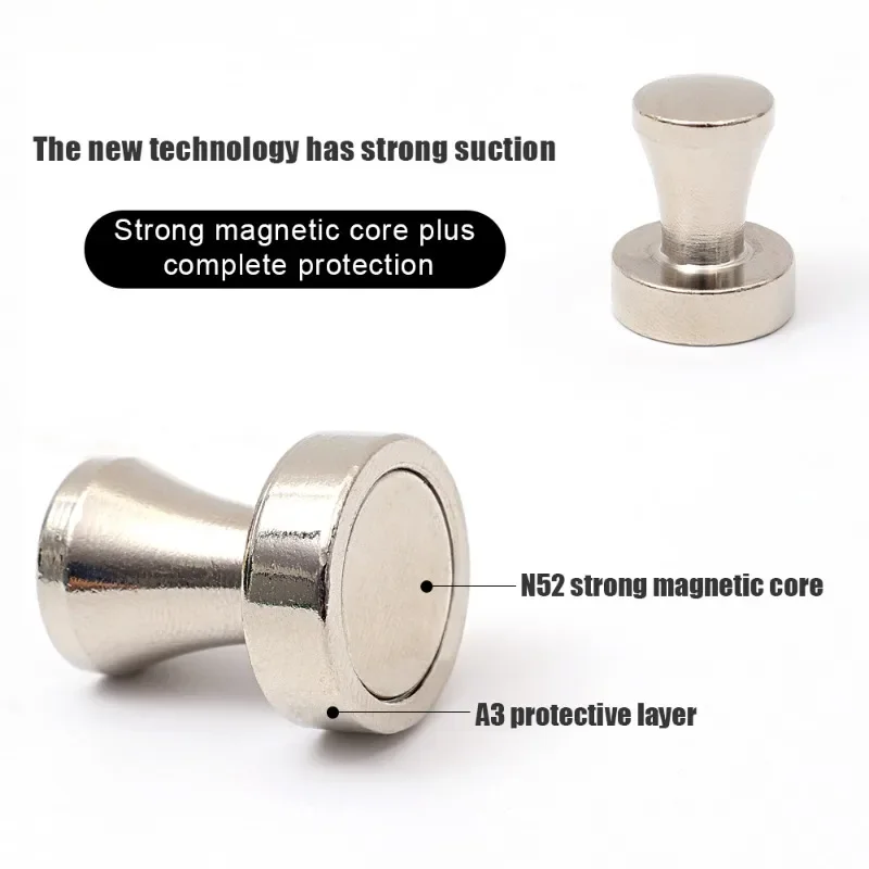 50/2pcs Strong Magnetic Pushpins Mini Metal Magnets Push Pins Sucker for Kitchen Fridge Office School Map Whiteboard Locker Pin