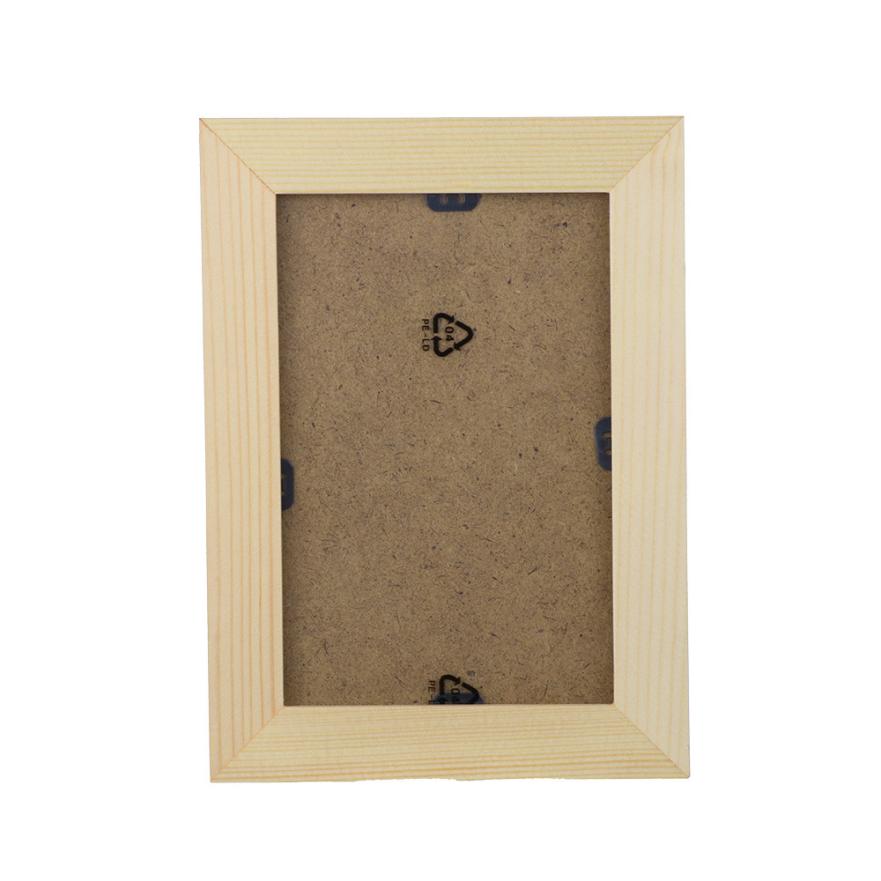 12 Colors Wood Photo Frame 15x11.5cm 1PC Simple Wooden Picture Frame Home Decor Wall Mounted Hanging Photo Frame 35: Light Yellow