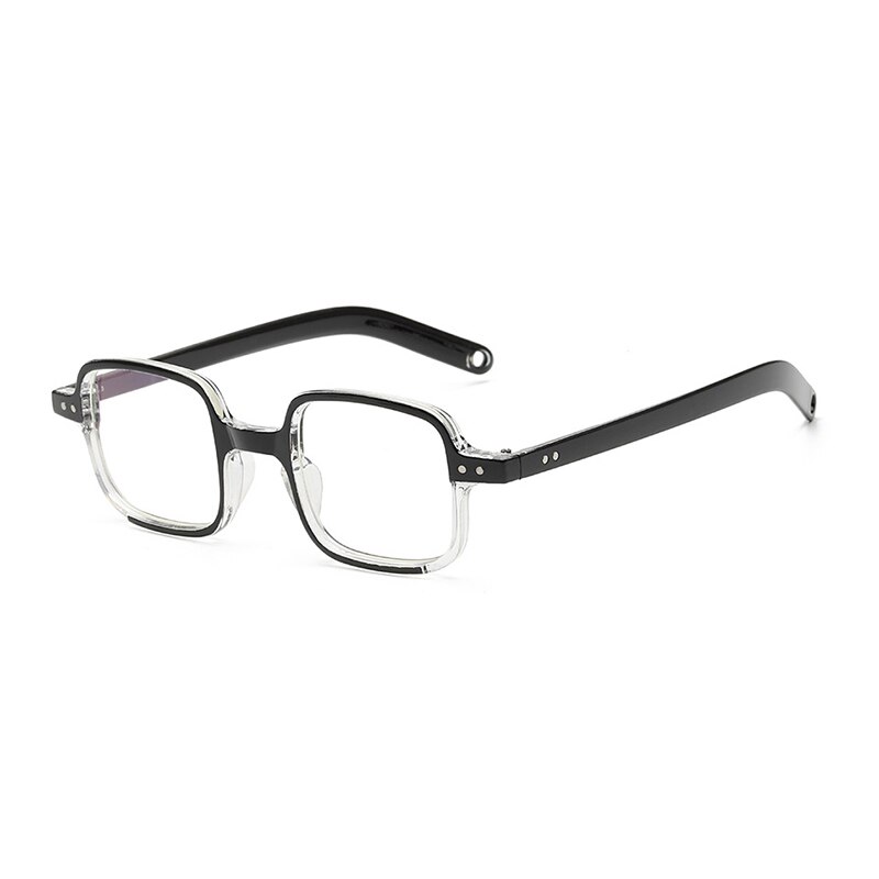 Antiblått ljus retro fyrkantiga genomskinliga glasögon unisex nitar klarglas glasögon kvinnor män närsynthet läsglasögon båge  l3
