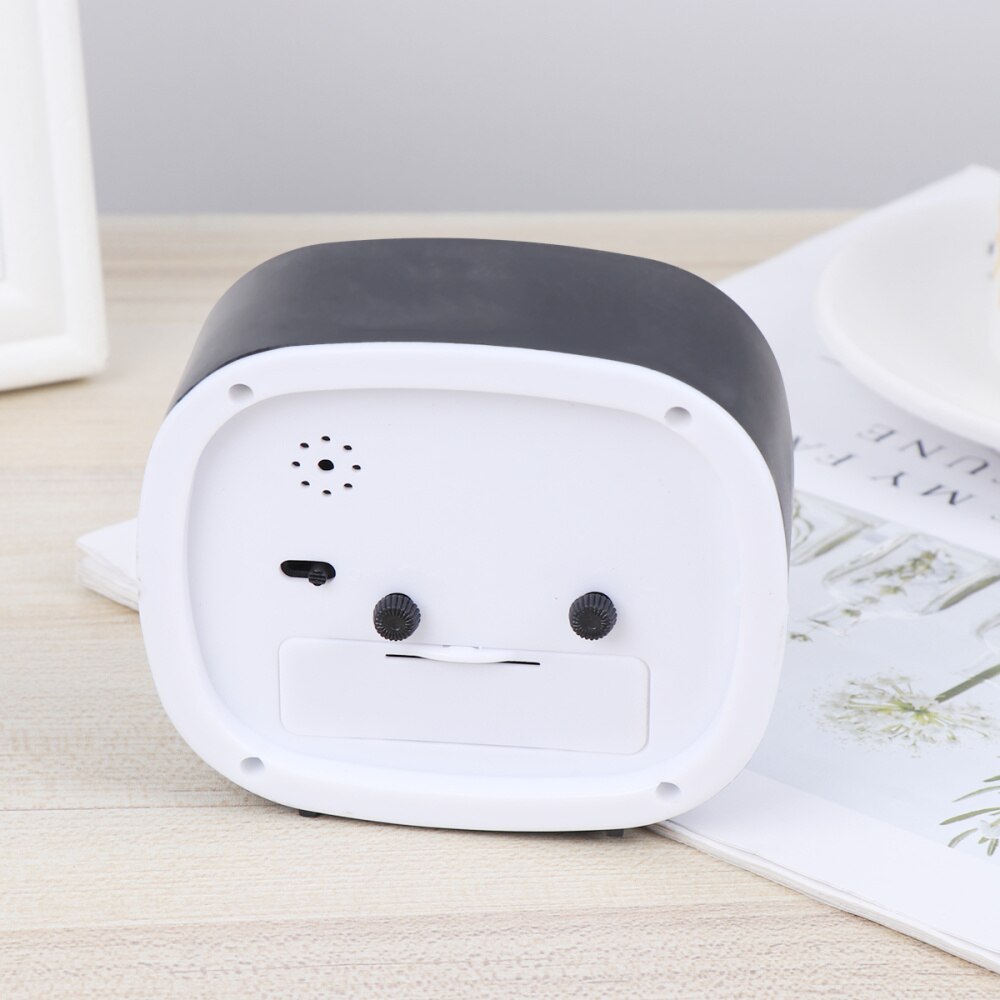 Simple Square Alarm Clock Small Desktop Clock Luminous Hour and Minute Hand Kids Alarm Clock Without Battery (Black): Black