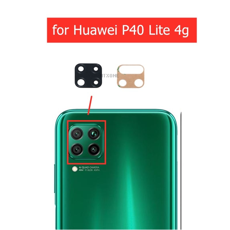 2Pcs Voor Huawei P40 Lite 4G 5G Terug Camera Glazen Lens Achteruitrijcamera Glas Met 3M lijm Reparatie Onderdeel