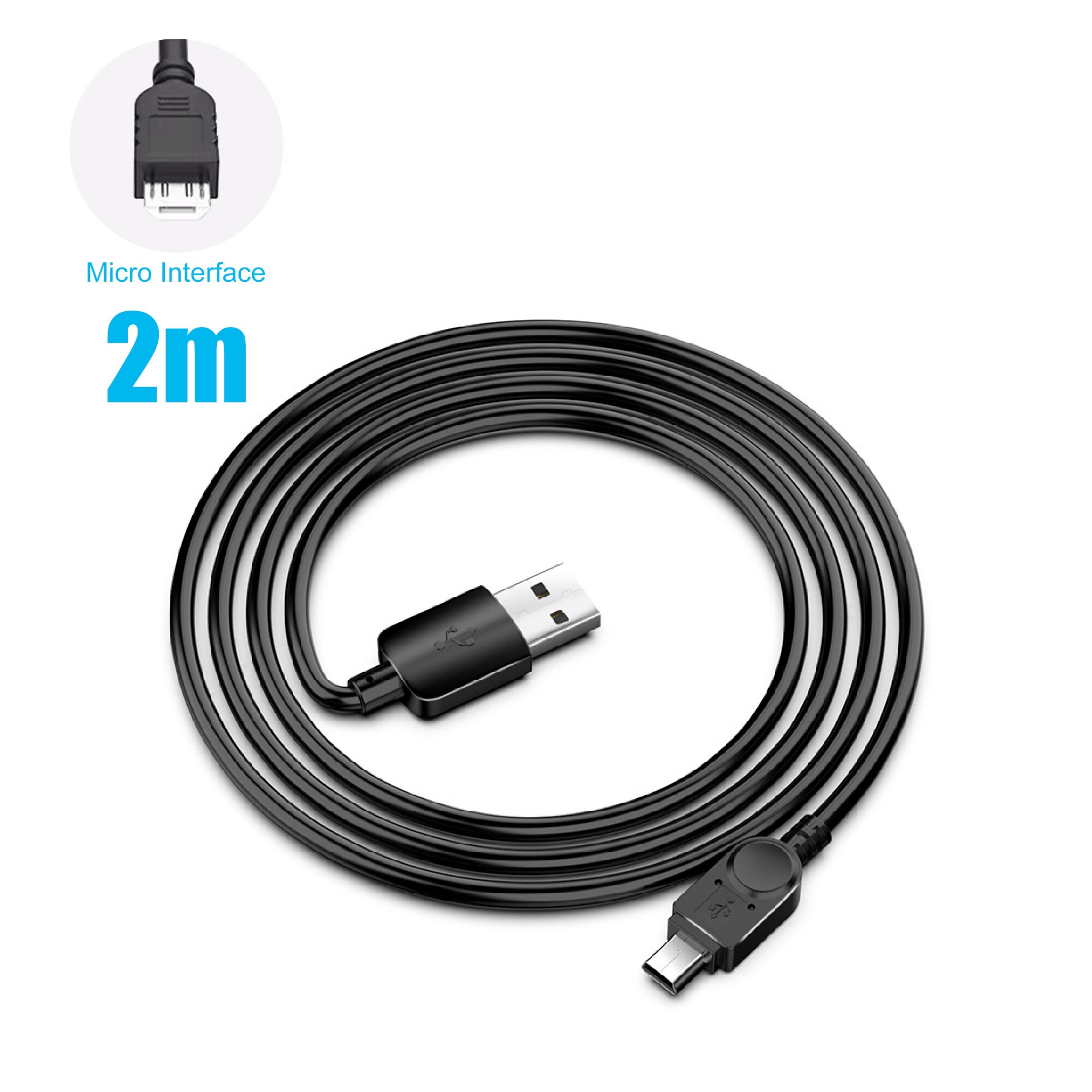 Car Dash Cam Wire 3.2m Mirror Mini Micro USB Charger Line DVR Hard Wire Cable Kit Video Recorder 12/24V To 5V Auto Dashcam Wire: 2M MICRO