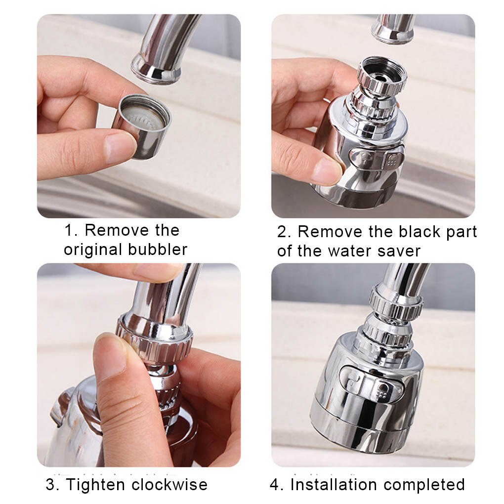 Kraan Nozzle Beluchter Waskolf Kraan Anti-Splash Nozzle Extender 360 Graden Swivel Water Saving Onder Druk Kraan Spuitmond