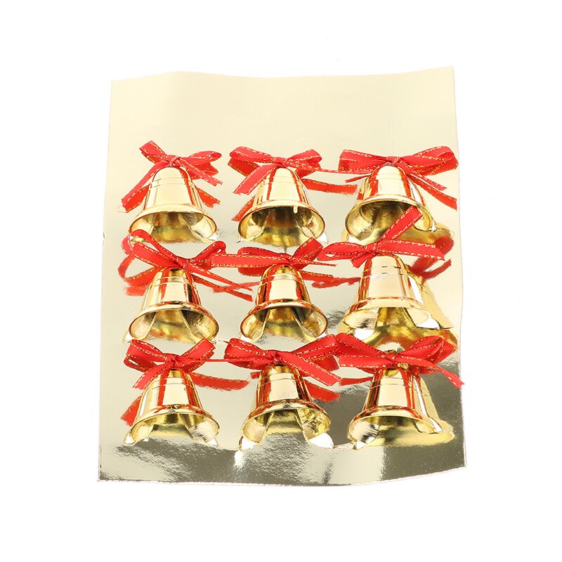 9Pcs Gold Bells Crafts Accessories Christmas Gingle Bell Wedding Party Decorate: Default Title