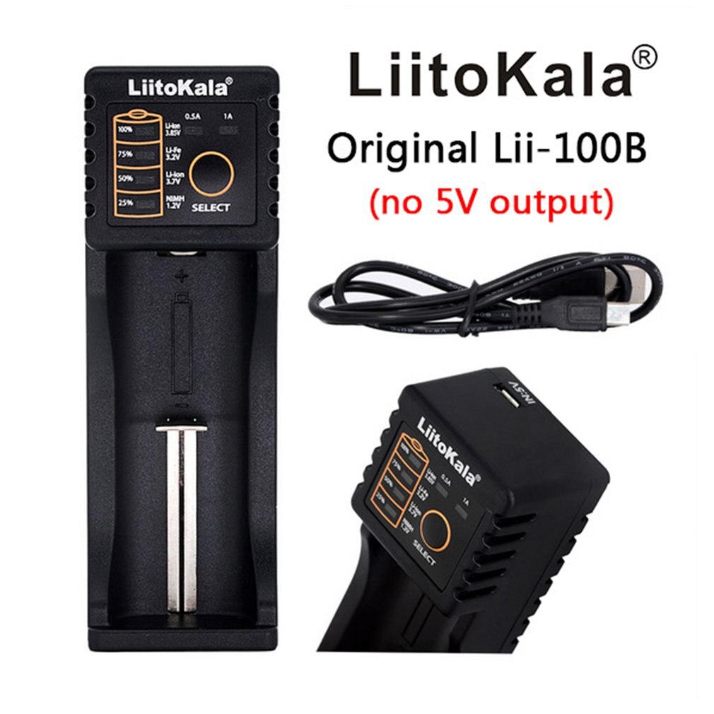 Liitokala Lii-100B 18650 Battery Charger 26650 21700 14500 10440 NiMH li-ion Ni-Cd Smart Universal Battery Charger