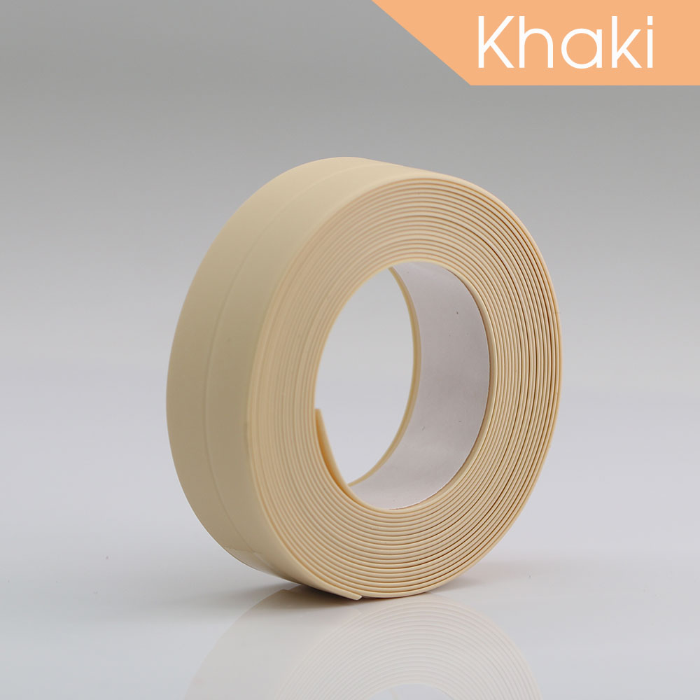 PVC Waterproof Mildew-Proof Self-Adhesives Tape for Home Bathroom Wall Sticker Toilet Sink Edge Tape Sealing Caulk Glues Strip: Gold / 2mm / 5m