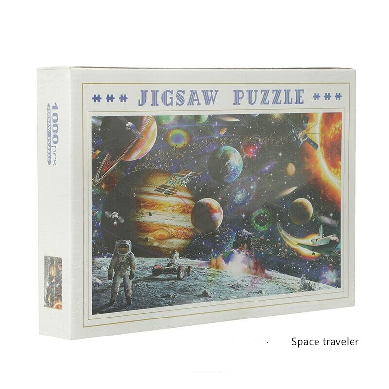 Landscape Jigsaw Puzzle with Picture Puzzle 1000 Pcs Mini Paper Assembly Puzzle Toys for Adults Children Educational Games Toys: Space traveler