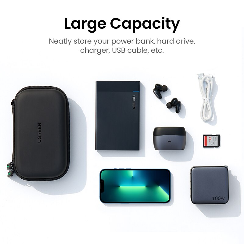 UGREEN – étui de rangement pour disque dur externe de 2.5 pouces, sacoche de voyage pour disque dur SSD Portable, pour batterie externe