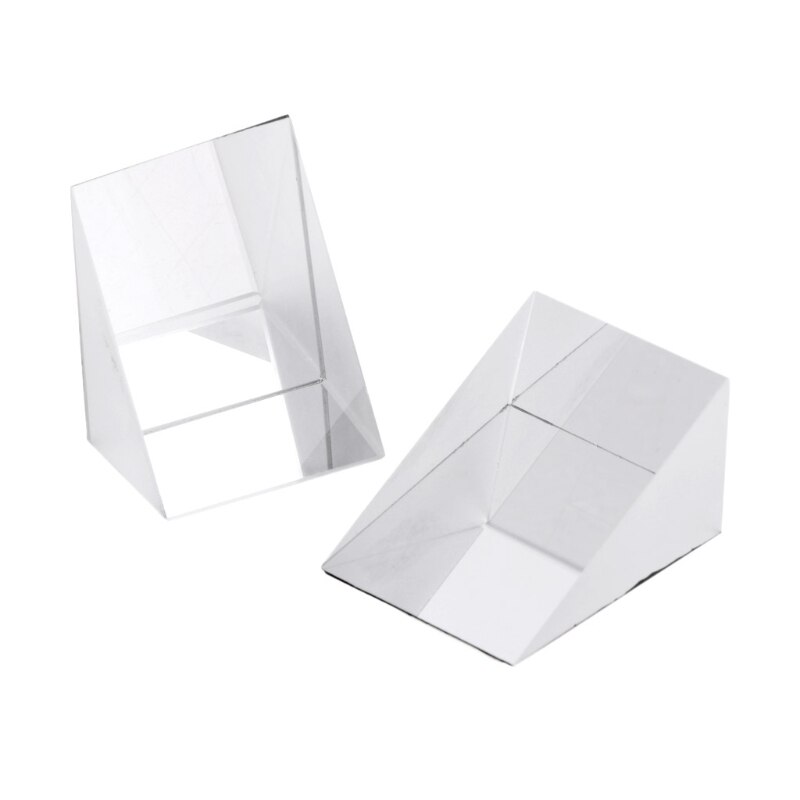 2 uds 60 Celsius K9 cristal óptico ángulo recto lente de prisma reflectante interno Triangular Z1019