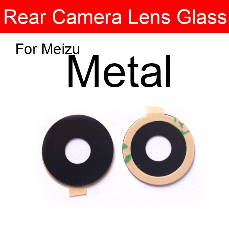 Cristal de la cámara trasera para Meizu Metal MX3 MX4 MX5 MX6 Pro 5 6s 7 Plus U10 U20 cubierta de la Lente de Cristal de la cámara trasera + adhesivo