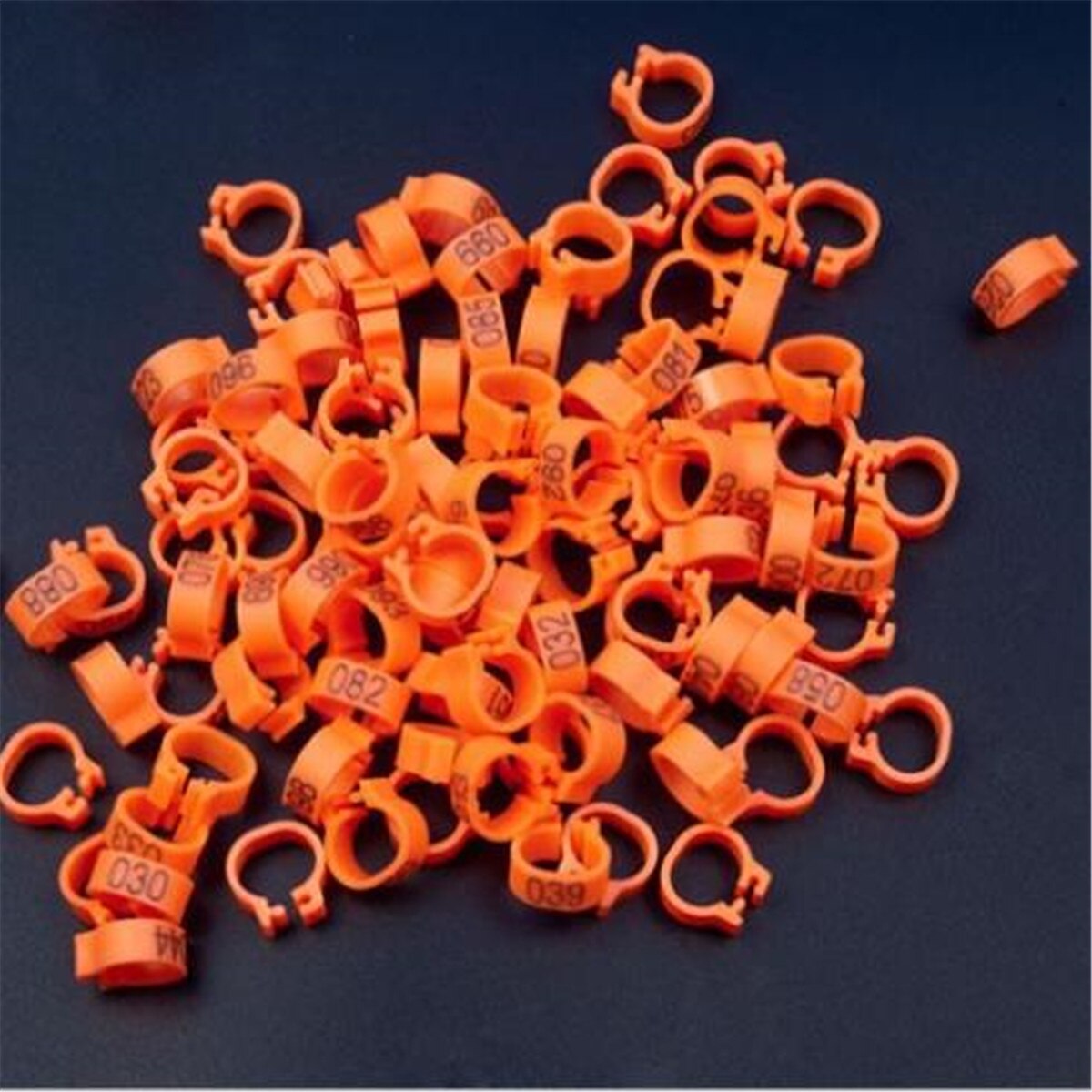 100Pcs Vogel Ringen Been Bands Voor Duif Papegaai Gevogelte Clip Ringen Nummer 1-100: Orange