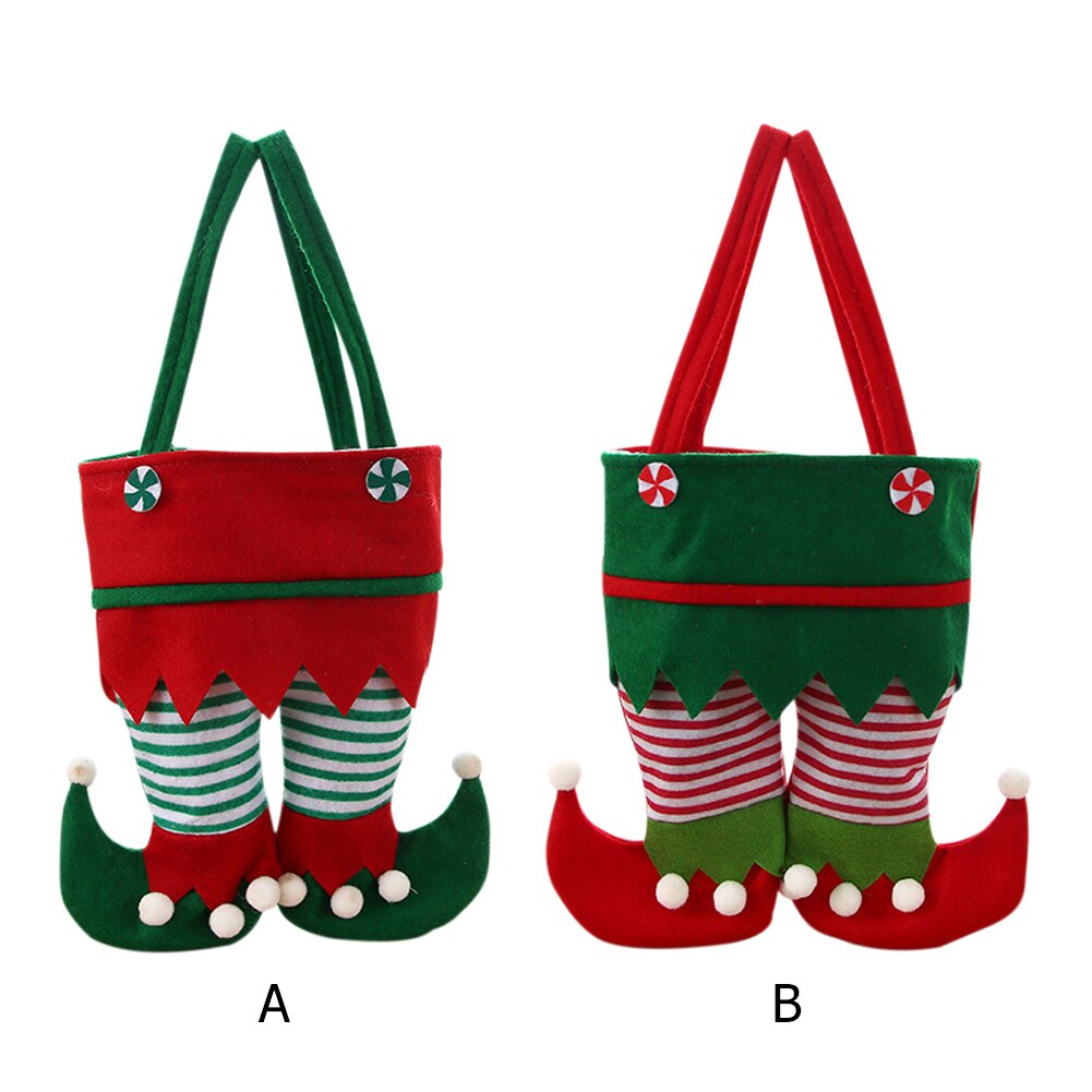 Weihnachten Süßigkeiten Tasche Santa Claus Taschen Samt Streifen Druck Handtasche Weihnachten Baum Hängen Anhänger Weihnachten Atmosphäbetreffend Dekor