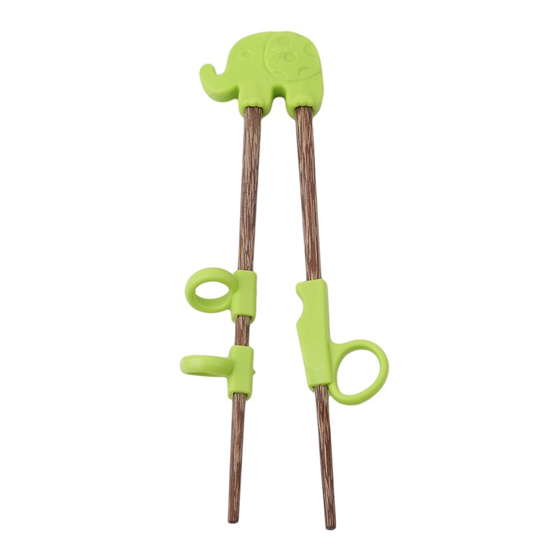 1 par de palillos chinos lindos para niños bebé madera dibujos animados aprendizaje pajilla reutilizable entrenamiento palillos Inicio Bebé Productos: Green Elephant