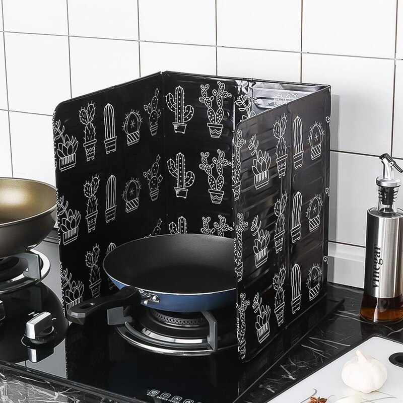 Deflector para estufa de Gas de cocina, escudo térmico de placa deflectora de aceite con papel de aluminio, resistente a altas temperaturas y fácil de limpiar